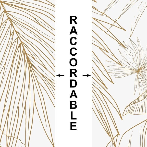 99DECO - Crédence cuisine en aluminium - floral caramel - 200x20 cm (en 2 bandeaux) - large