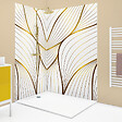99DECO - Lot de 2 panneaux de douche en PVC (90x220 & 120x220 cm) + profilés blanc - Sotma - Blanc et doré - vignette