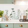 99DECO - Crédence cuisine en aluminium - floral vert sauge - 240x50 cm (en 2 bandeaux) - vignette
