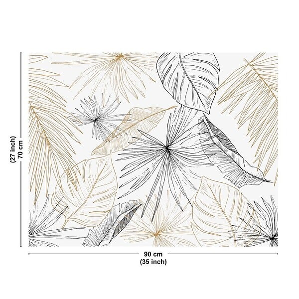99DECO - Fond de hotte en aluminium - motif floral noir et doré - 70x90 cm - large