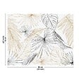 99DECO - Fond de hotte en aluminium - motif floral noir et doré - 70x90 cm - vignette