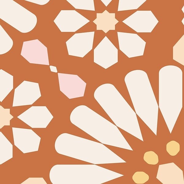 99DECO - Crédence cuisine en aluminium - effet carreaux de ciment orange - 240x50 cm (en 2 bandeaux) - large