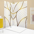 99DECO - Lot de 2 panneaux de douche en aluminium (90x220 & 120x220 cm) + profilés blanc - Sotma - Blanc et doré - vignette