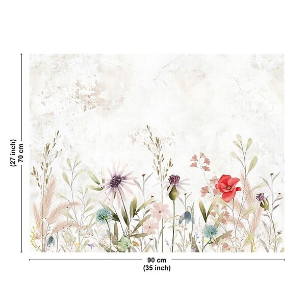99DECO - Fond de hotte en aluminium - motif floral marron - 70x90 cm - large
