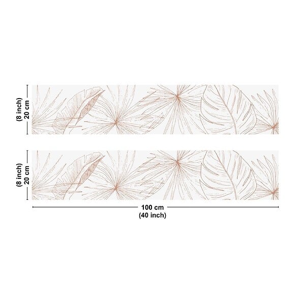 99DECO - Crédence cuisine en aluminium - floral terracotta - 200x20 cm (en 2 bandeaux) - large