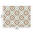 99DECO - Fond de hotte en aluminium - effet carreaux de ciment marron et vert - 70x90 cm - vignette
