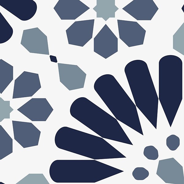 99DECO - Fond de hotte en aluminium - effet carreaux de ciment bleu - 70x60 cm - large