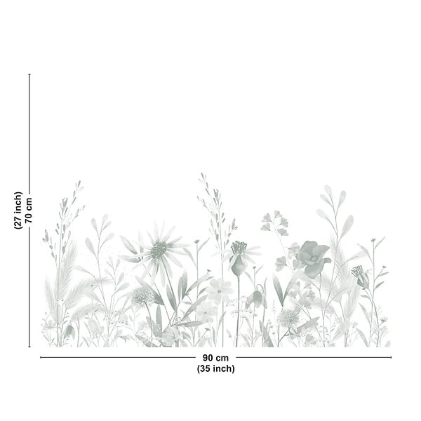 99DECO - Fond de hotte en aluminium - motif floral vert - 70x90 cm - large