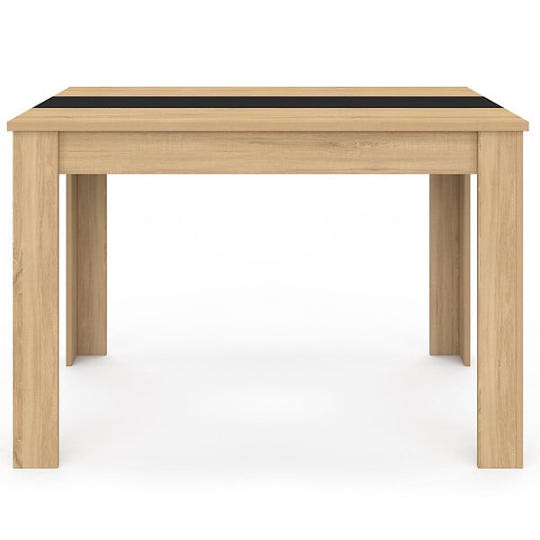 ID MARKET - Table à manger rectangle ROZY 4 personnes façon hêtre et noire 110 cm - large