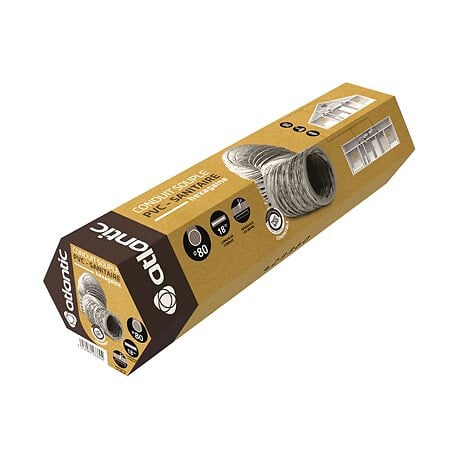 ATLANTIC - Conduit souple Hexagaine 80 PVC Type B en carton - Longueur 18 m x Diamètre 80 mm - ATLANTIC - 423360 - large