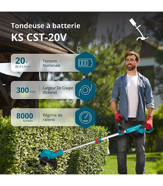 KONNER SOHNEN - Coupe-bordures à batterie Könner & Söhnen KS CST-20V - large