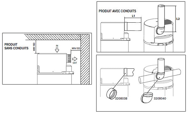 ARISTON - Ariston - Kit gainable pour CETD Ariston 2,5m - Ø 160 mm - large