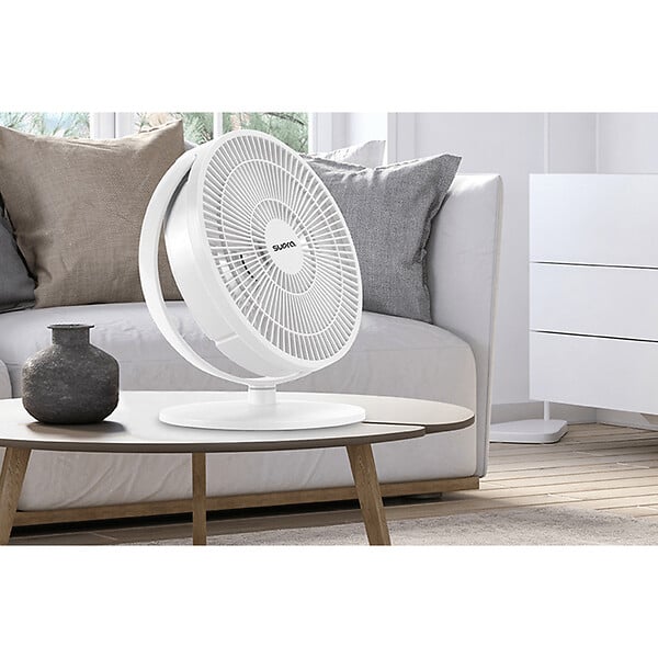SUPRA - Ventilateur de table HÉLI - 12W - 25cm - 3 pales - blanc - large