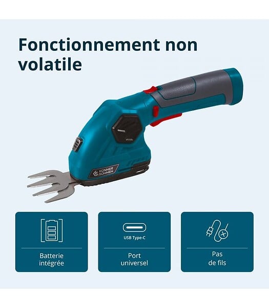 KONNER SOHNEN - Taille-haie et cisaille à gazon sans fil 2 en 1 Könner & Söhnen KS SHT-8V - large