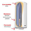 ARISTON - Pack Chauffe-eau Vertical Mural Stéatite 200L Ariston SAGEO + Trepied 4090027 + Groupe Sécurité Inox - vignette