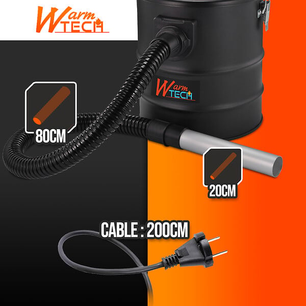 WARM TECH - Vide cendres 800W 15L avec soufflerie - large