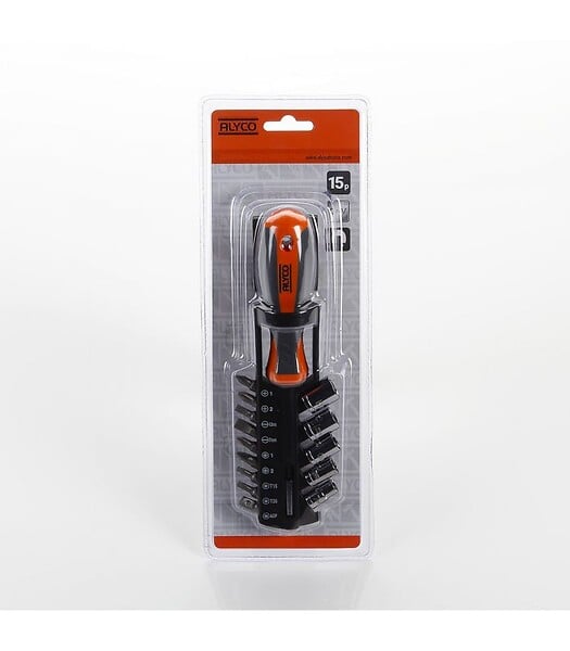 ALYCO - Set 15Pcs Adaptateur+Douilles+Embouts Alyco Orange Alyco 170461 - large