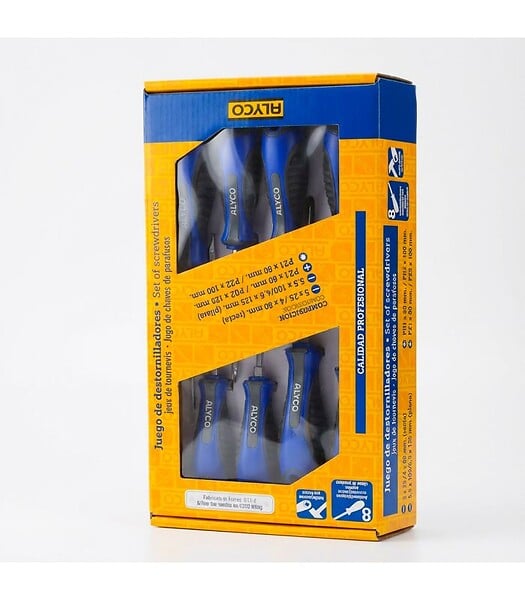 ALYCO - Set De 8 Tournevis Avec Carton Alyco 119201 - large
