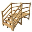 VINUOVO - MILANO - Escalier en bois 4 marches H71 cm - sans contre-marche - Palier L120 x P189 cm - Rambardes escalier et palier des 2 côtés - vignette