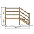 VINUOVO - MILANO - Escalier en bois 4 marches H71 cm - sans contre-marche - Palier L120 x P189 cm - Rambardes escalier et palier des 2 côtés - vignette