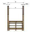 VINUOVO - MILANO - Escalier en bois 4 marches H71 cm - sans contre-marche - Palier L120 x P189 cm - Rambardes escalier et palier des 2 côtés - vignette