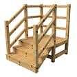 VINUOVO - MILANO - Escalier en bois 3 marches H54 cm - avec contre-marches - Palier L120 x P116 cm - Rambarde escalier 2 côtés, palier gauche et en face - vignette