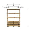 VINUOVO - MILANO - Escalier en bois 3 marches H54 cm - avec contre-marches - Palier L120 x P116 cm - Rambarde escalier 2 côtés, palier gauche et en face - vignette
