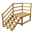 VINUOVO - MILANO - Escalier en bois 5 marches H88 cm - sans contre-marche - Palier L120 x P189 cm - Rambarde escalier gauche, palier gauche et en face - vignette