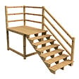 VINUOVO - MILANO - Escalier en bois 7 marches H122 cm - sans contre-marche - Palier L120 x P189 cm - Escalier rambarde droite, palier droite et face - vignette