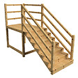 VINUOVO - MILANO - Escalier en bois 7 marches H122 cm - avec contre-marches - Palier L120 x P189 cm - Escalier rambardes des 2 côtés,Palier à droite et en face - vignette