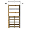 VINUOVO - MILANO - Escalier en bois 7 marches H122 cm - sans contre-marche - Palier L120 x P116 cm - Escalier rambardes des 2 côtés,Palier à droite et en face - vignette