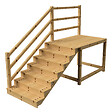 VINUOVO - MILANO - Escalier en bois 7 marches H122 cm - avec contre-marches - Palier L120 x P189 cm - Rambarde escalier et palier à gauche - vignette