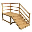 VINUOVO - MILANO - Escalier en bois 5 marches H88 cm - avec contre-marches - Palier L120 x P189 cm - Escalier rambarde droite, palier droite et face - vignette