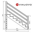 VINUOVO - Escalier extérieur VENEZIA Rambarde à droite - 7 marches H122cm L-120cm sans contremarche - vignette