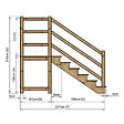VINUOVO - MILANO - Escalier en bois 6 marches H105 cm - sans contre-marche - Palier L120 x P116 cm - Rambardes escalier et palier à droite - vignette
