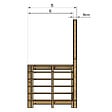 VINUOVO - MILANO - Escalier en bois 6 marches H105 cm - sans contre-marche - Palier L120 x P116 cm - Rambardes escalier et palier à droite - vignette