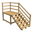 VINUOVO - MILANO - Escalier en bois 6 marches H105 cm - sans contre-marche - Palier L120 x P189 cm - Escalier rambarde droite, palier droite et face - vignette