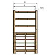 VINUOVO - MILANO - Escalier en bois 6 marches H105 cm - sans contre-marche - Palier L120 x P189 cm - Escalier rambarde droite, palier droite et face - vignette