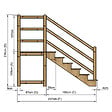 VINUOVO - MILANO - Escalier en bois 6 marches H105 cm - sans contre-marche - Palier L120 x P116 cm - Escalier rambarde droite, palier droite et face - vignette