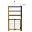 VINUOVO - MILANO - Escalier en bois 6 marches H105 cm - sans contre-marche - Palier L120 x P116 cm - Escalier rambarde droite, palier droite et face - vignette