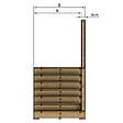 VINUOVO - MILANO - Escalier en bois 7 marches H122 cm - avec contre-marches - Palier L120 x P189 cm - Rambardes escalier et palier à droite - vignette