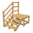 VINUOVO - MILANO - Escalier en bois 4 marches H71 cm - sans contre-marche - Palier L120 x P116 cm - Rambarde escalier et palier à gauche - vignette
