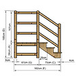 VINUOVO - MILANO - Escalier en bois 3 marches H54 cm - sans contre-marche - Palier L120 x P116 cm - Escalier rambarde droite, palier droite et face - vignette