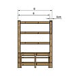 VINUOVO - MILANO - Escalier en bois 3 marches H54 cm - sans contre-marche - Palier L120 x P116 cm - Escalier rambarde droite, palier droite et face - vignette