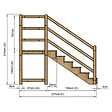 VINUOVO - MILANO - Escalier en bois 6 marches H105 cm - avec contre-marches - Palier L120 x P116 cm - Rambarde escalier et palier à gauche - vignette