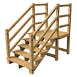 VINUOVO - MILANO - Escalier en bois 5 marches H88 cm - sans contre-marche - Palier L120 x P116 cm - Rambardes escalier et palier des 2 côtés - vignette
