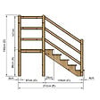 VINUOVO - MILANO - Escalier en bois 5 marches H88 cm - sans contre-marche - Palier L120 x P116 cm - Rambardes escalier et palier des 2 côtés - vignette