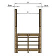 VINUOVO - MILANO - Escalier en bois 5 marches H88 cm - sans contre-marche - Palier L120 x P116 cm - Rambardes escalier et palier des 2 côtés - vignette