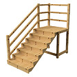 VINUOVO - MILANO - Escalier en bois 7 marches H122 cm - avec contre-marches - Palier L120 x P116 cm - Rambarde escalier gauche, palier gauche et en face - vignette