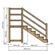 VINUOVO - MILANO - Escalier en bois 6 marches H105 cm - avec contre-marches - Palier L120 x P116 cm - Escalier rambarde droite, palier droite et face - vignette